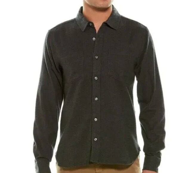 Michael Stars Mens Button up Shirt Gray - Picture 1 of 16